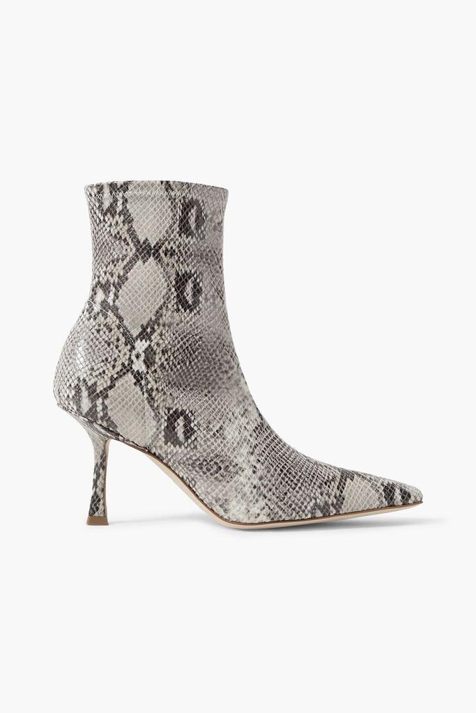 A.W.A.K.E. Mode Agnes snake-effect faux suede ankle boots