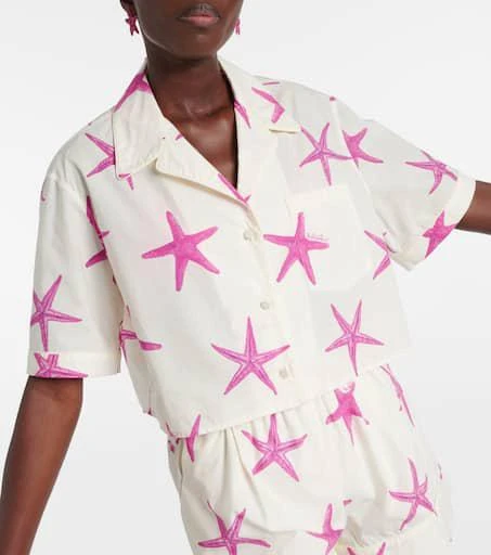 Valentino Starfish cropped cotton poplin shirt 4