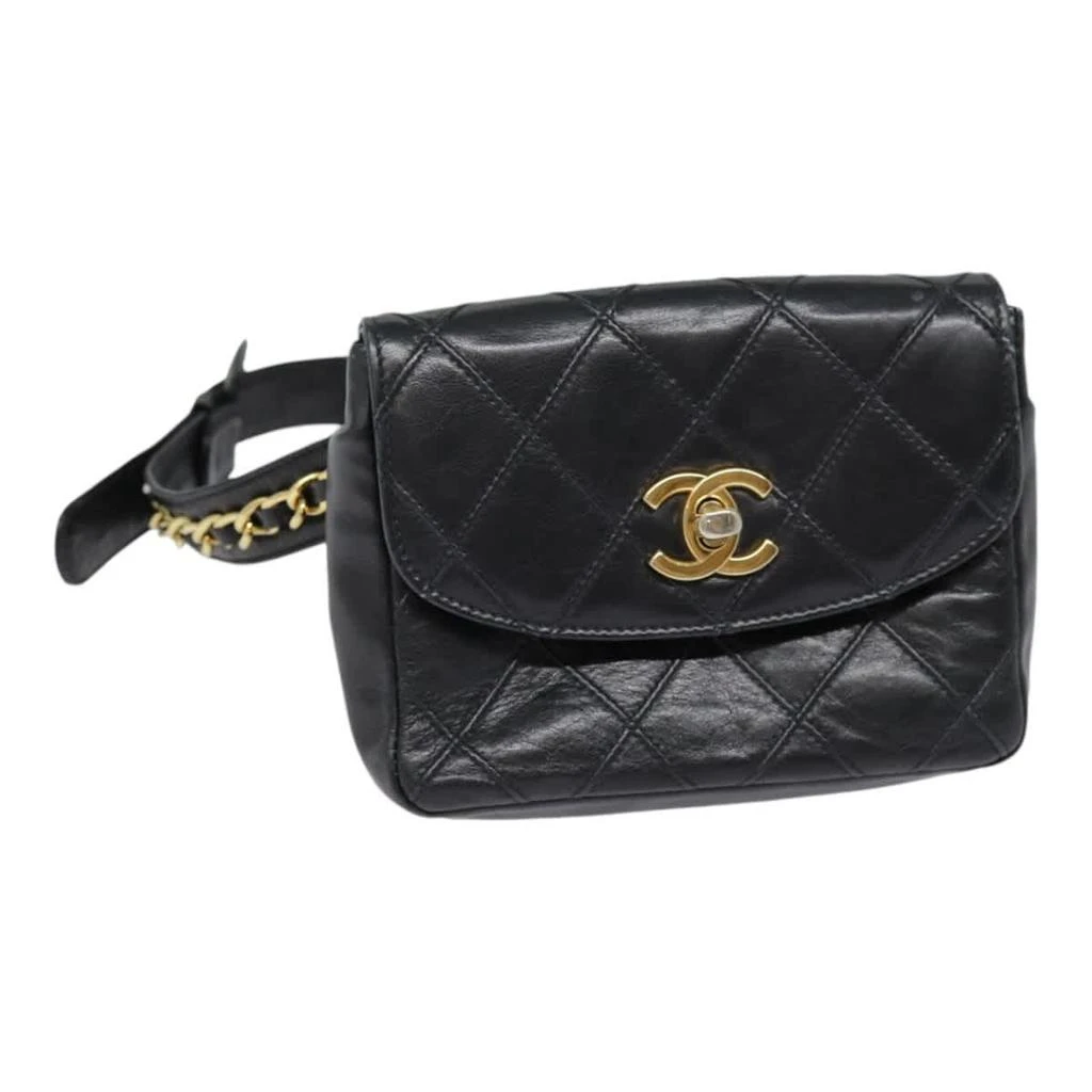 Chanel Waist Belt Bag Quilted Shiny Calfskin Leather Bag (Pre-Owned)