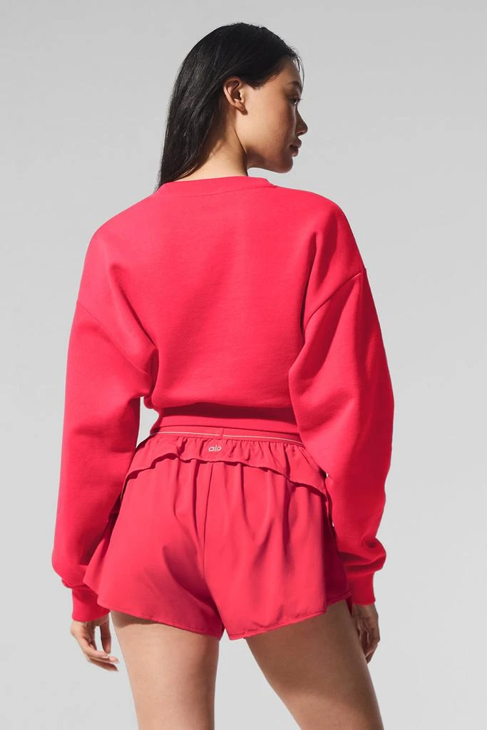Alo Cropped Accolade Crewneck - Candy Red 3
