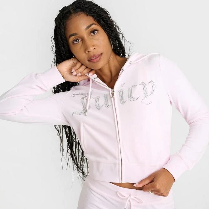 JUICY COUTURE Women's Juicy Couture Bling Front Hoodie 5