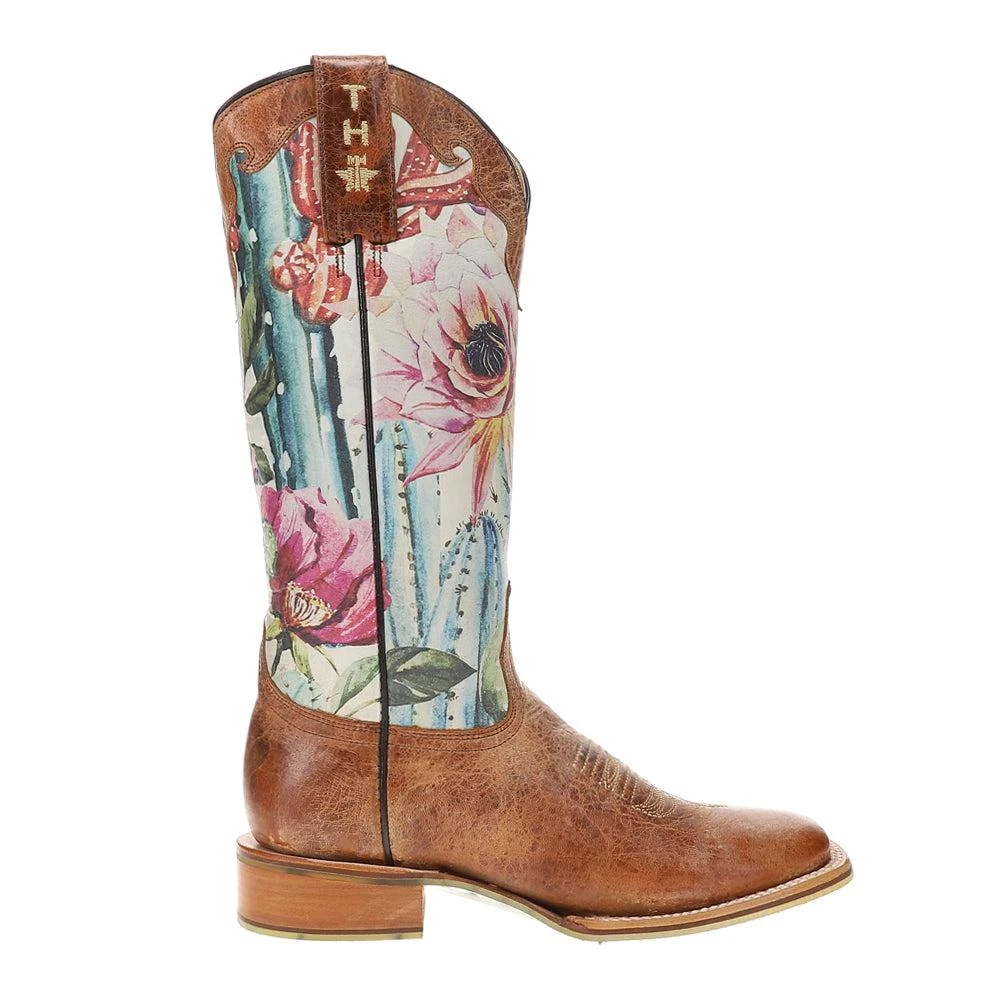 Tin Haul Cactilicious Floral Square Toe Cowboy Boots 1
