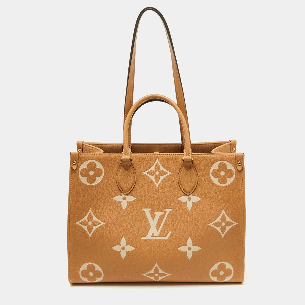 Louis Vuitton Louis Vuitton Beige/Ivory Monogram Empreinte Leather Onthego MM Tote Bag 1