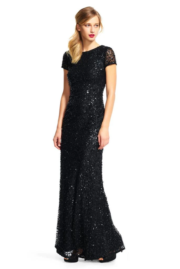 Adrianna Papell Scoop back long dress 3