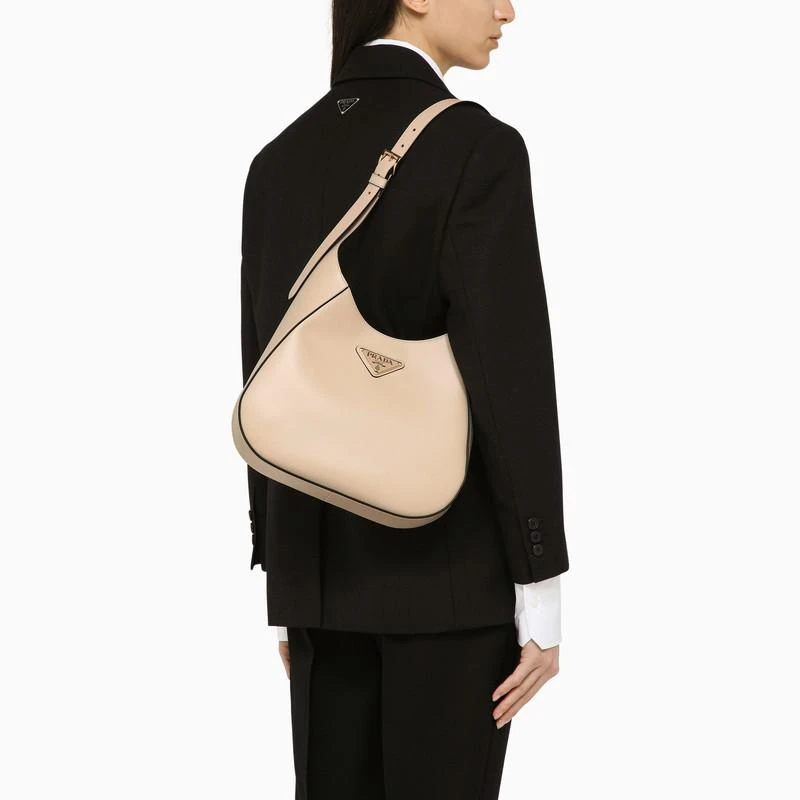 Prada Travertine-coloured leather shoulder bag 2