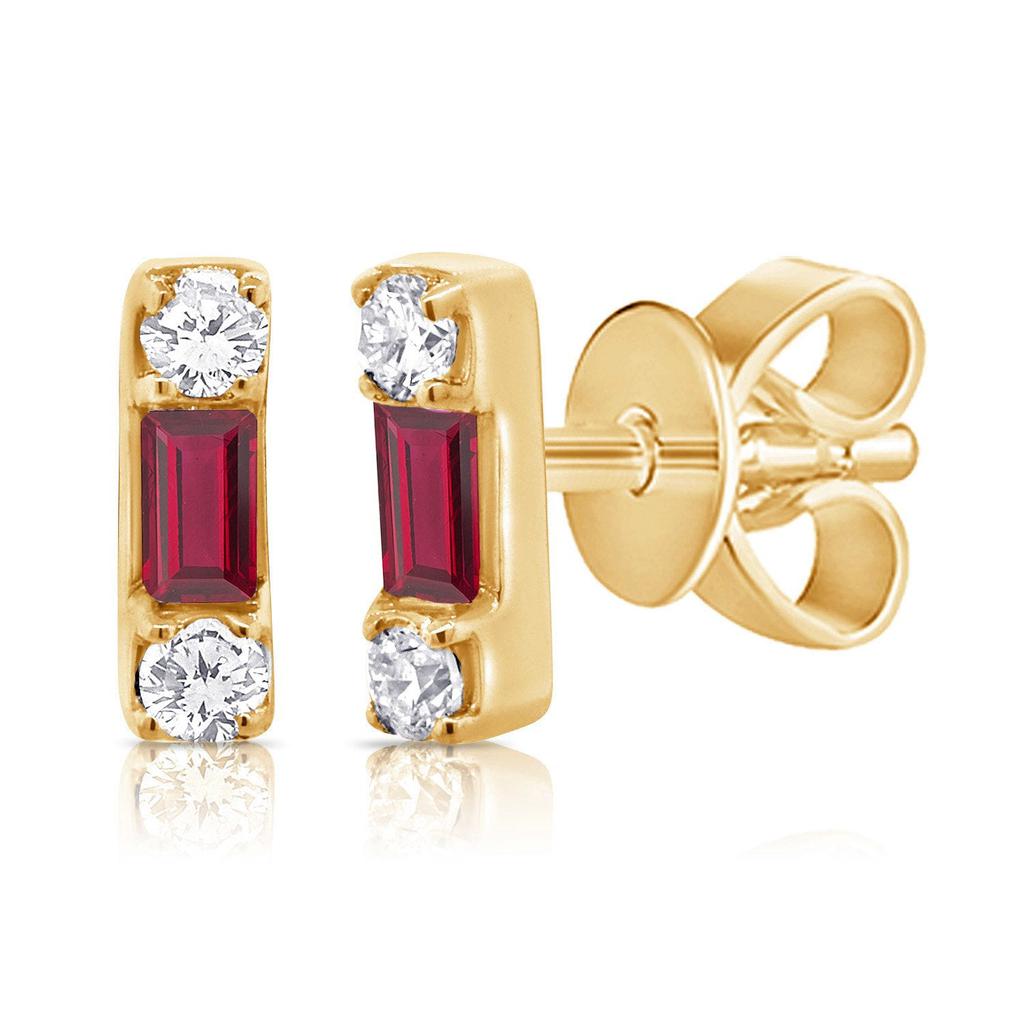Sabrina Designs 14k Gold Diamond & Ruby Stud Earrings