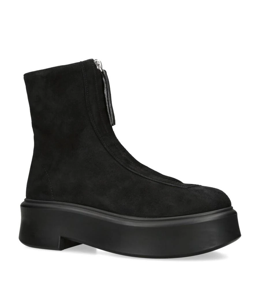 The Row Zipped Suede Ankle Boots 50 3