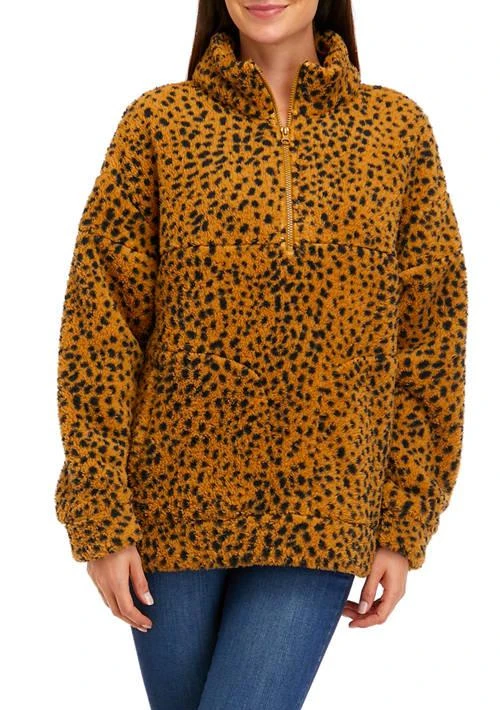 Crown & Ivy™ Ivy Womens Long Sleeve Woobie Printed Top 1