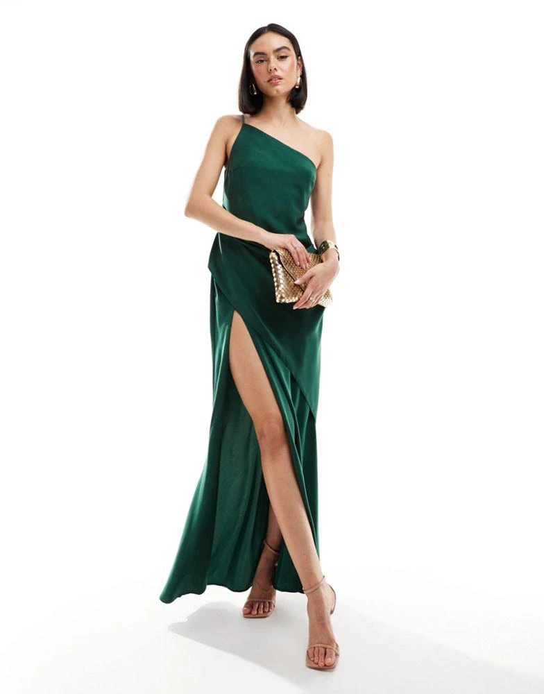 forest green high low dress Zapakasa Women Dark Green Prom Dress with Appliques Mermaid Off The  Shoulder Evening Dress with Slit main image 1
