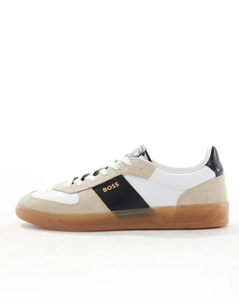 BOSS by Hugo Boss BOSS brandon trainers in white and beige 2