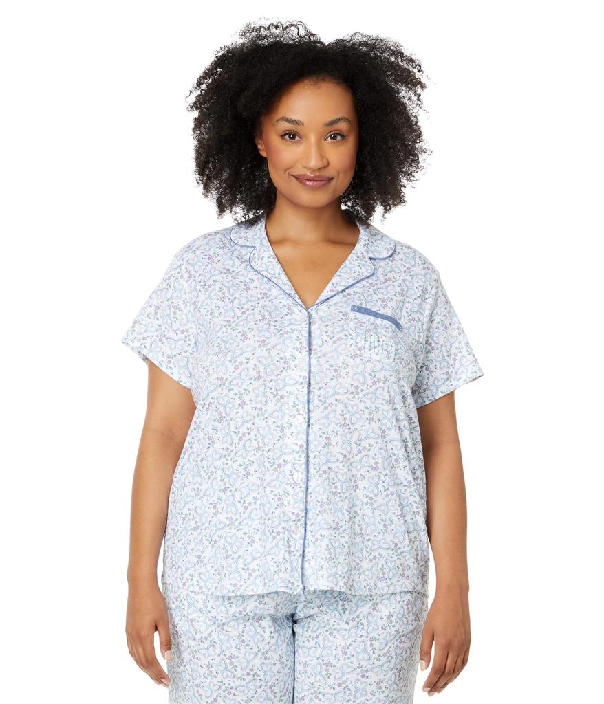 Karen Neuburger Plus Short Sleeve Girlfriend Capri PJ Set