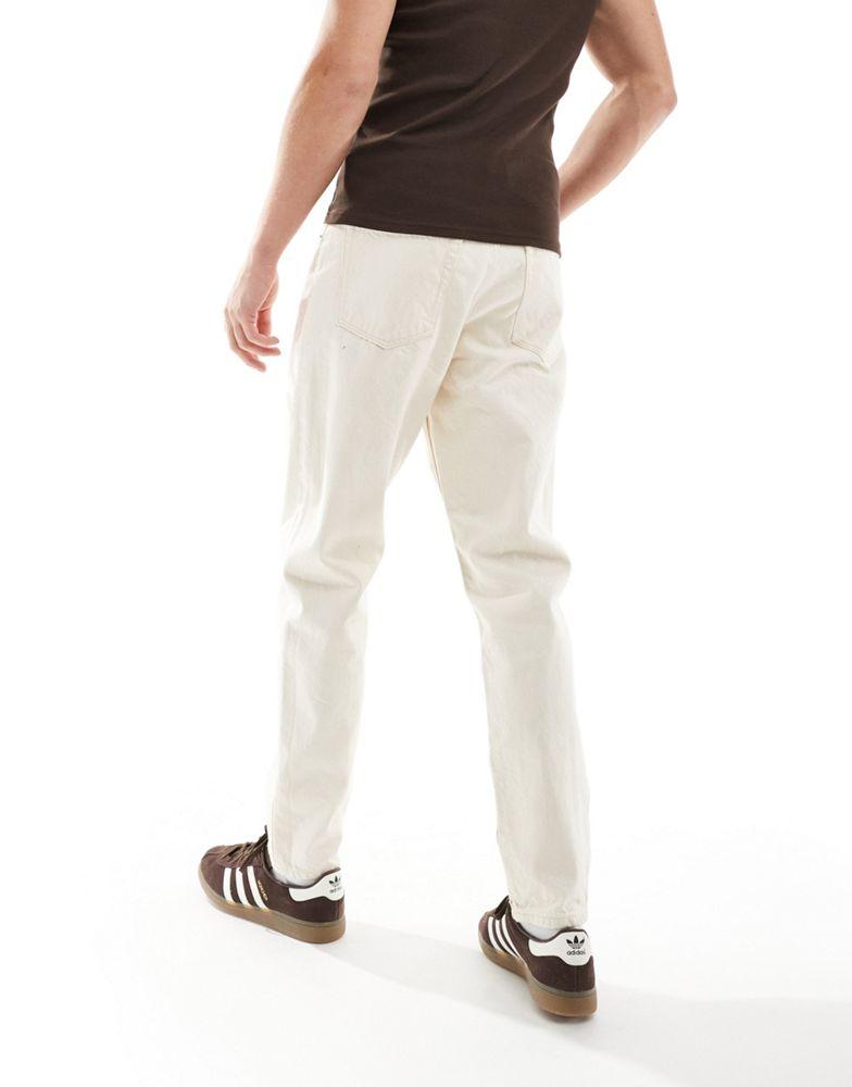 Weekday Weekday Barrel relaxed fit tapered jeans in ecru