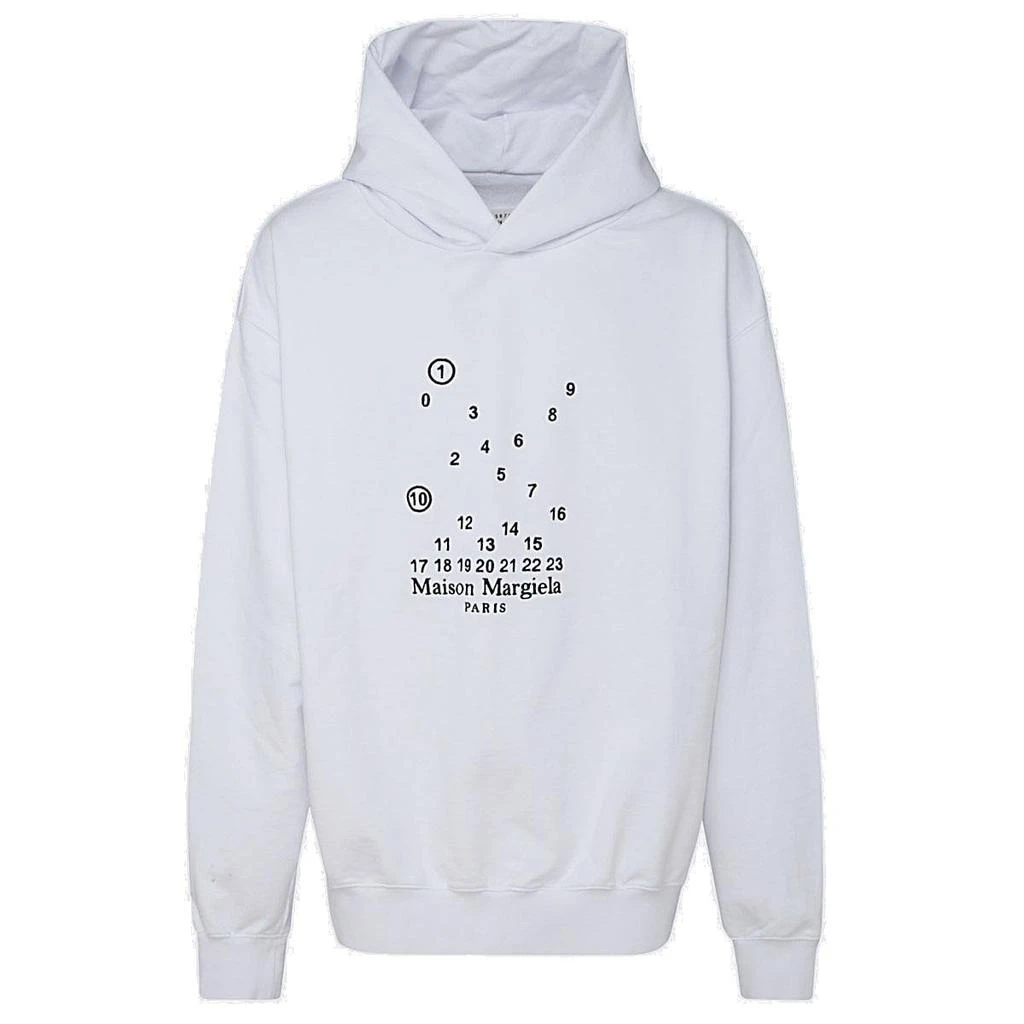 Maison Margiela Maison Margiela Logo Printed Long-Sleeved Hoodie 1