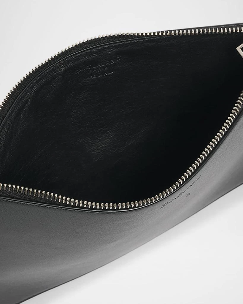 Saint Laurent Double-Zip Travel Pouch Bag in Leather 4