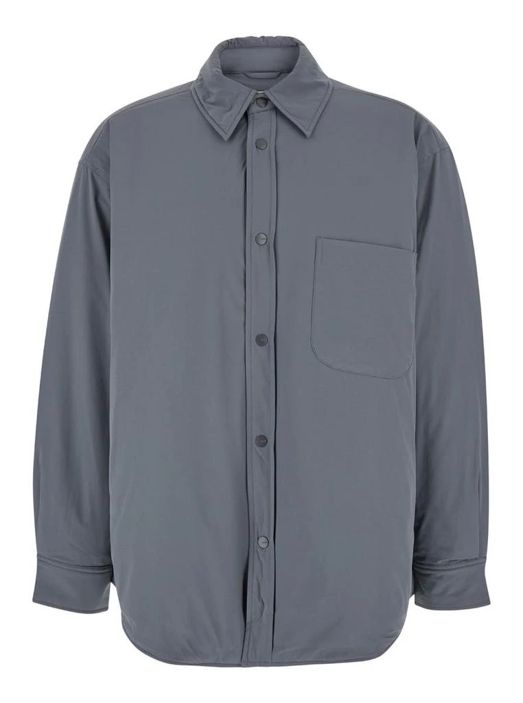 Autry Grey Jacket With Patch Pocket In Padded Fabric Man 1