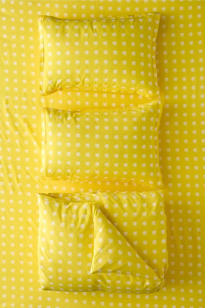 Urban Outfitters Posies On Yellow Brushed Cotton Duvet Cover Set 5