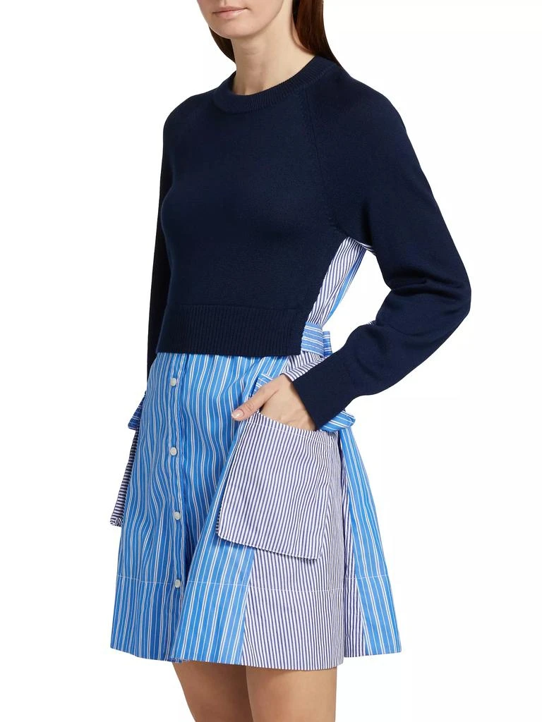 Tanya Taylor Lorraine Merino Wool &amp; Cotton Combo Dress 4