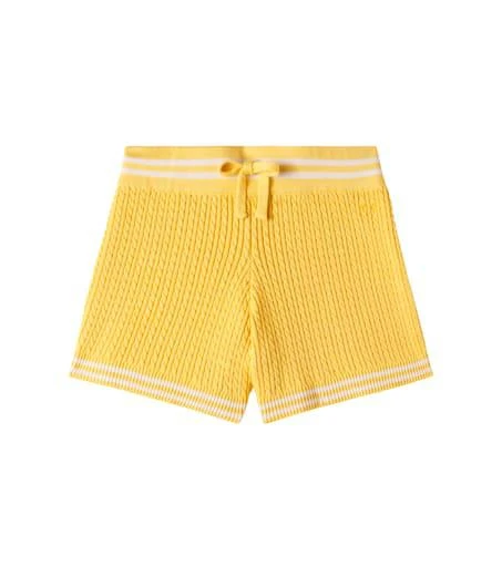 Mini Rodini Cable-knit cotton shorts