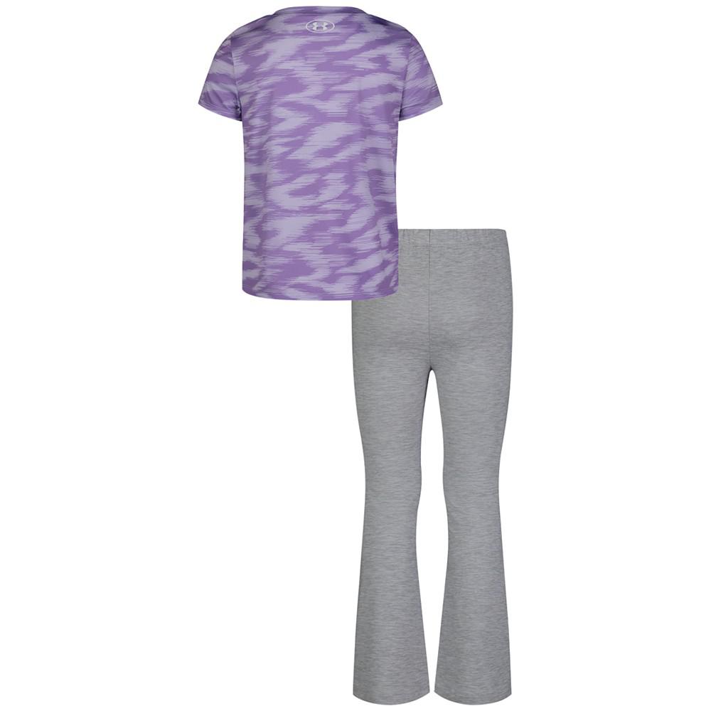 Under Armour Toddler and Little Girl 2-Pc. Short-Sleeve Glitter Logo Print Tee & Yoga Pants Set