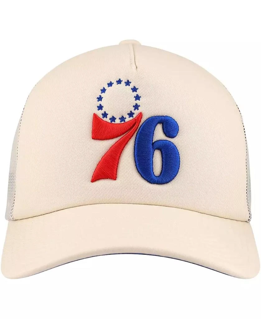 Mitchell & Ness Men's Cream Philadelphia 76ers Trucker Adjustable Hat 3