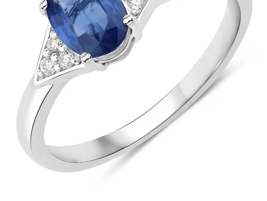 Diana M Jewels Diana M Jewels - Women's Oval Natural Sapphire Fashion Ring (1.01 Ct) - Petite