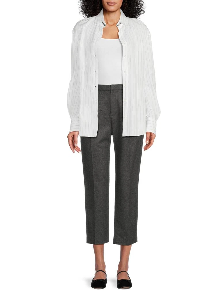 Brunello Cucinelli Striped Cotton-Silk Shirt 2