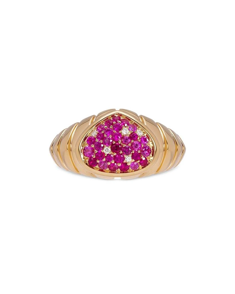 MARINA 18K Yellow Gold Timo Ruby & Diamond Pavé Ring 3