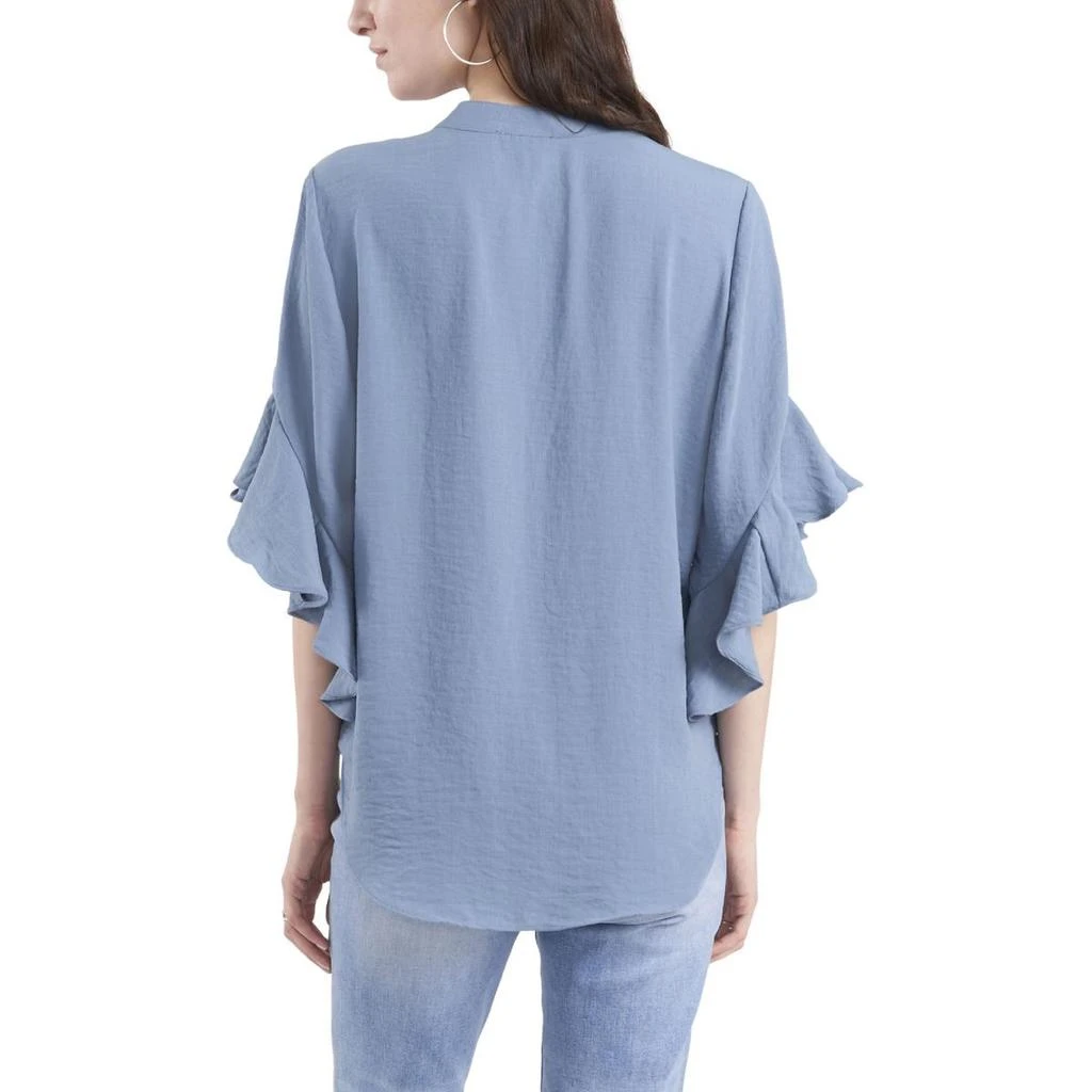 Vince Camuto Womens Ruffle Sleeve Split Neck Blouse 2