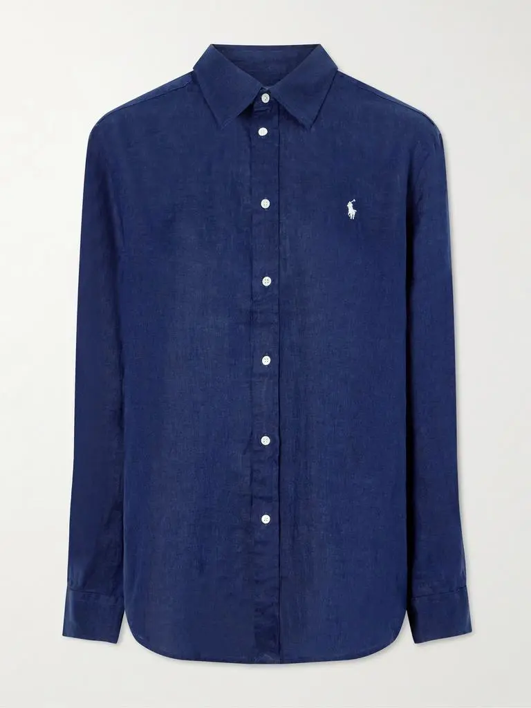 Ralph Lauren Embroidered Linen Shirt - Navy
