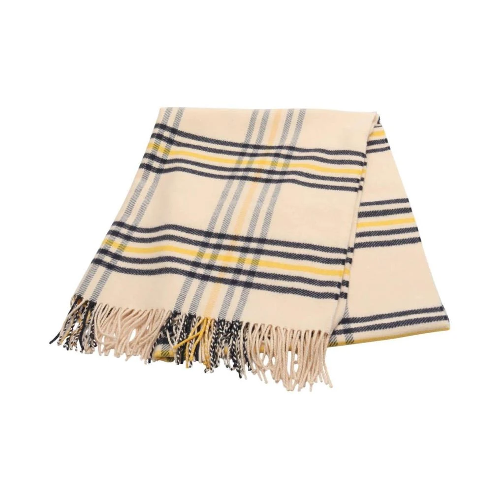Hermes Navy yellow Cashmere Shawl (Pre-Owned)
