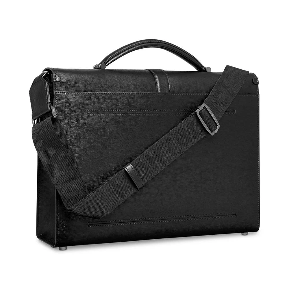 MontBlanc Men's Black Westside Leather Single-Gusset Briefcase Document Case 3