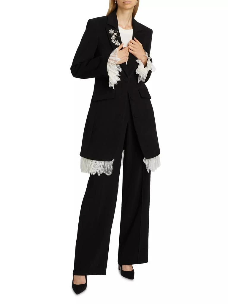Cinq à Sept Roxie Lace-Trim Tailored Coat 2