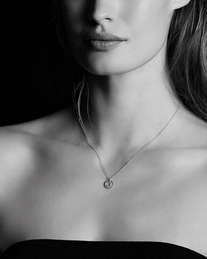 David Yurman Cable Collectibles Evil Eye Charm Necklace with Blue Sapphire and Diamonds in 18K Gold 5