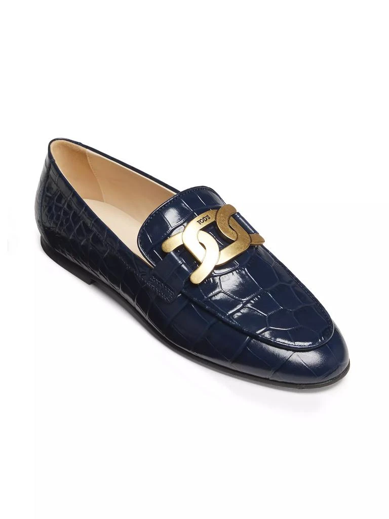Tod's Croc-Embossed Leather Loafers 2