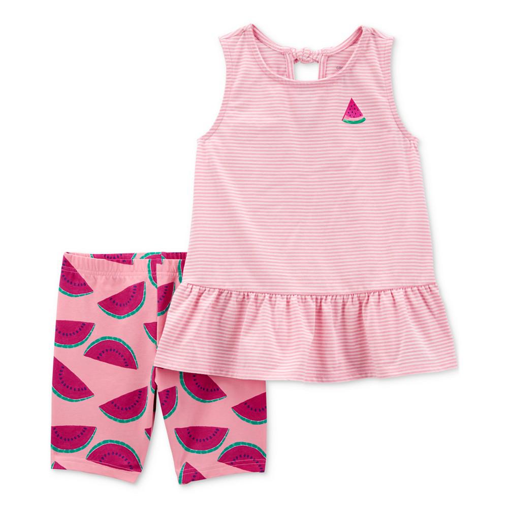 Carter's Little & Big Girls Watermelon Top & Bike Shorts, 2 Piece Set