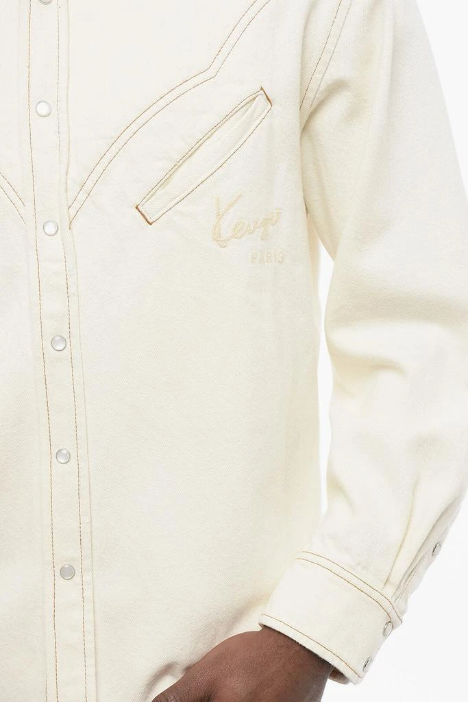 Kenzo Kenzo Denim WESTERN Shirt with Embroidered Logo 3