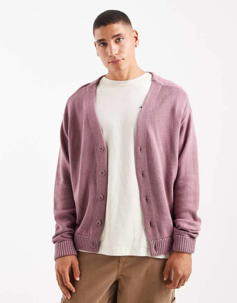 HOLLISTER Hollister boxy fit long sleeve cardigan in pink 1