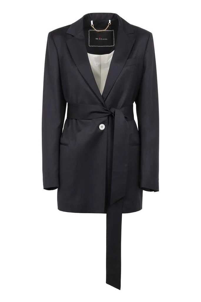 Kiton Kiton Single-Breasted Belted Blazer 1