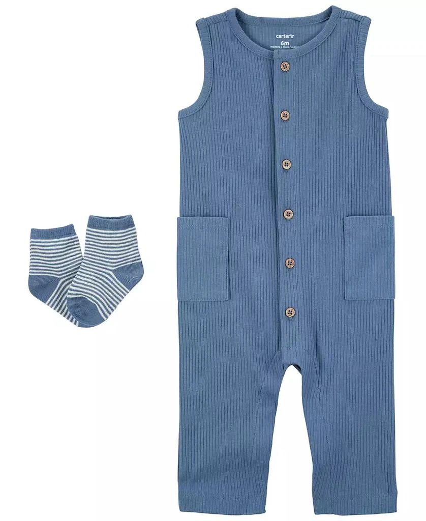 Carter's Baby Boys Jumpsuit and Socks, 2 Piece Set 1