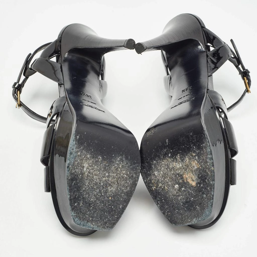 Yves Saint Laurent Saint Laurent Black Patent Leather Tribute Ankle Strap Sandals Size 38.5 6