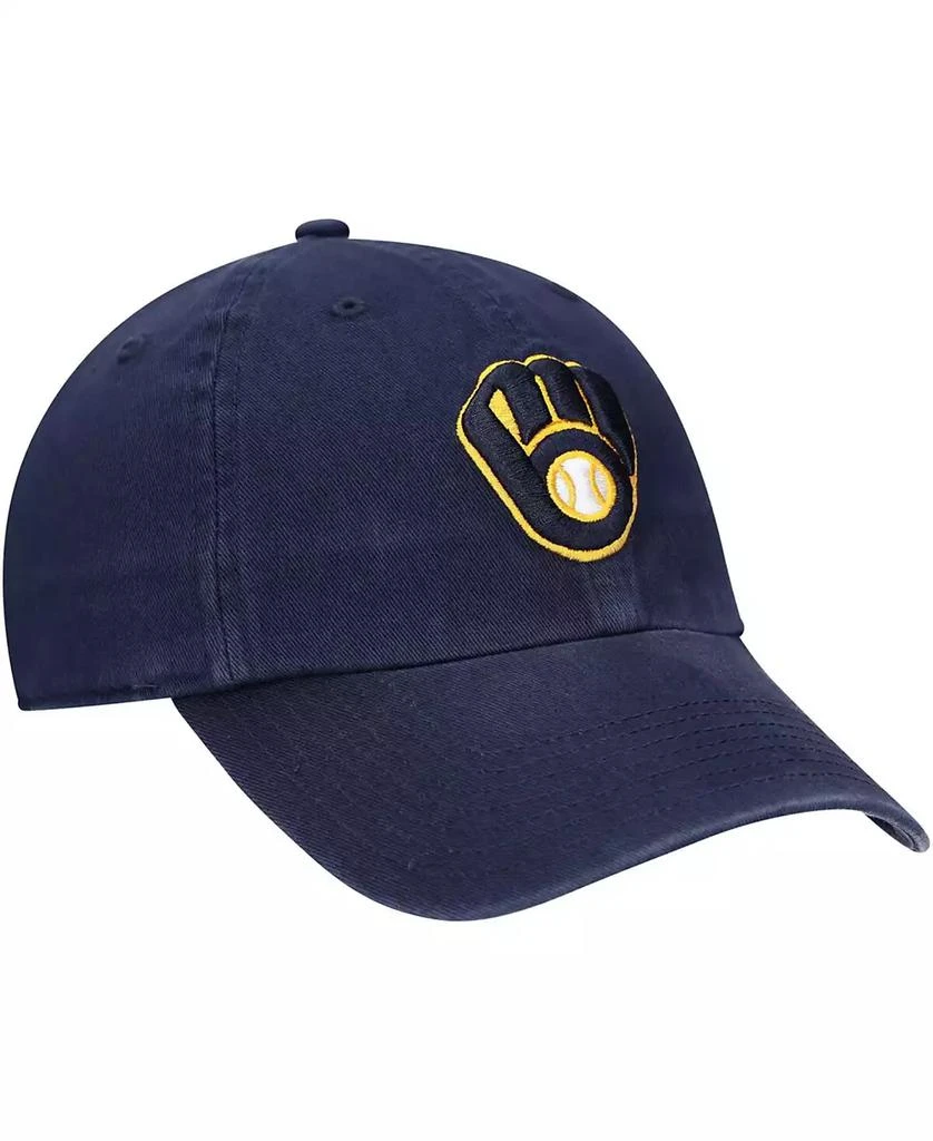 47 Brand Youth Navy Milwaukee Brewers Team Logo Clean Up Adjustable Hat 3
