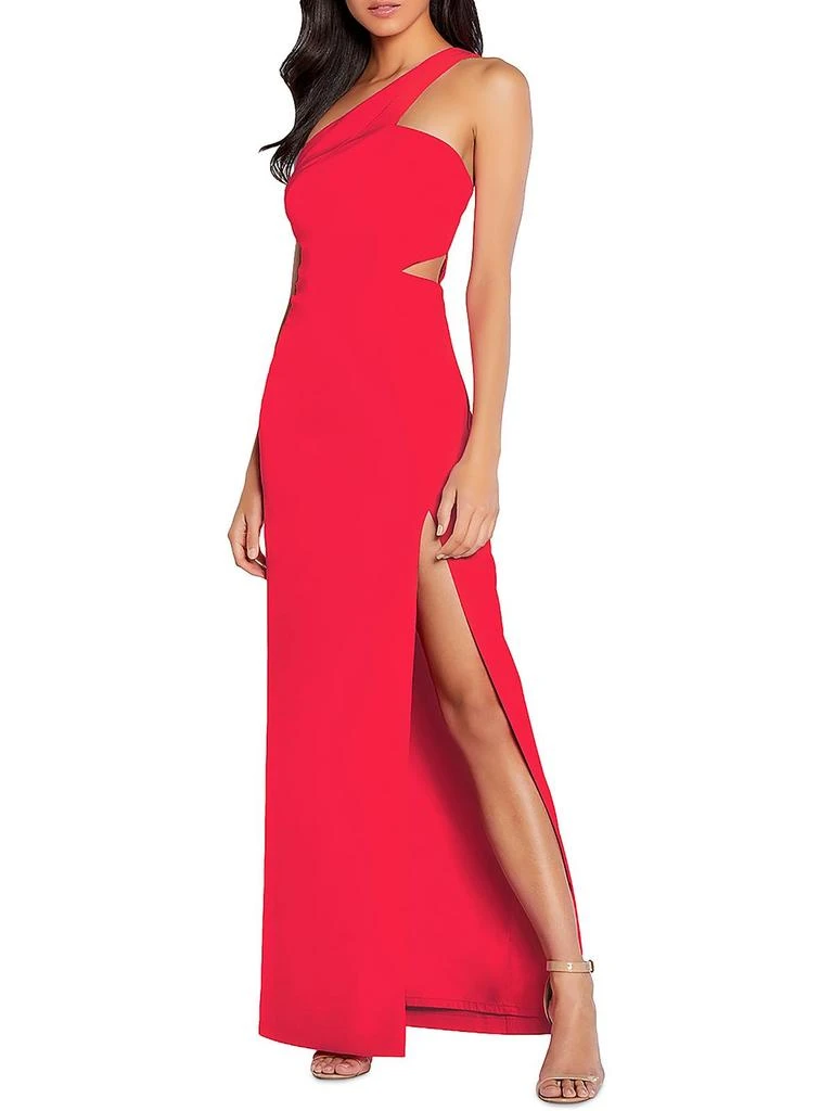 Aidan Mattox Womens Cut-Out One Shoulder Formal Dress 4