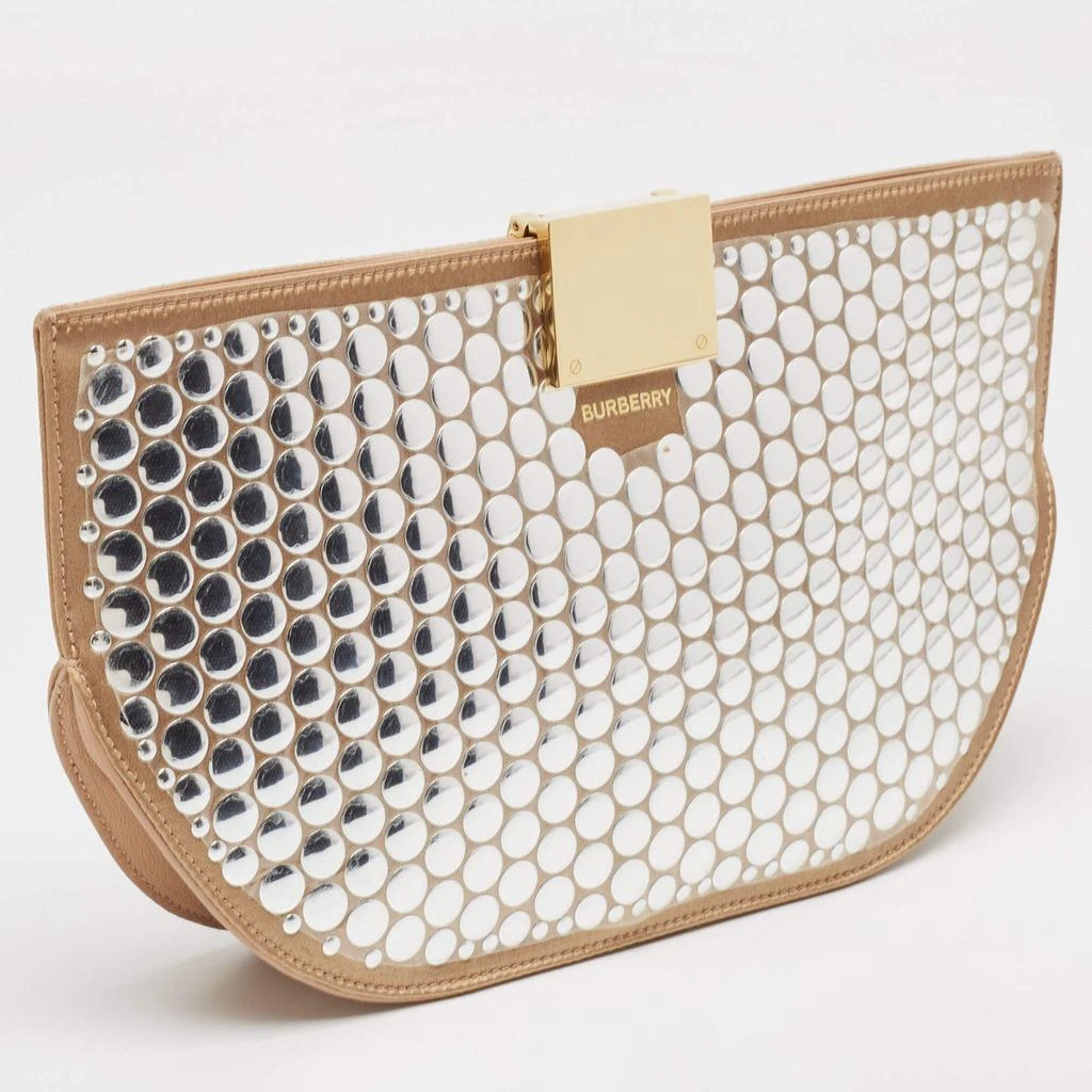 Burberry Burberry Beige Satin Studded Olympia Clutch 3