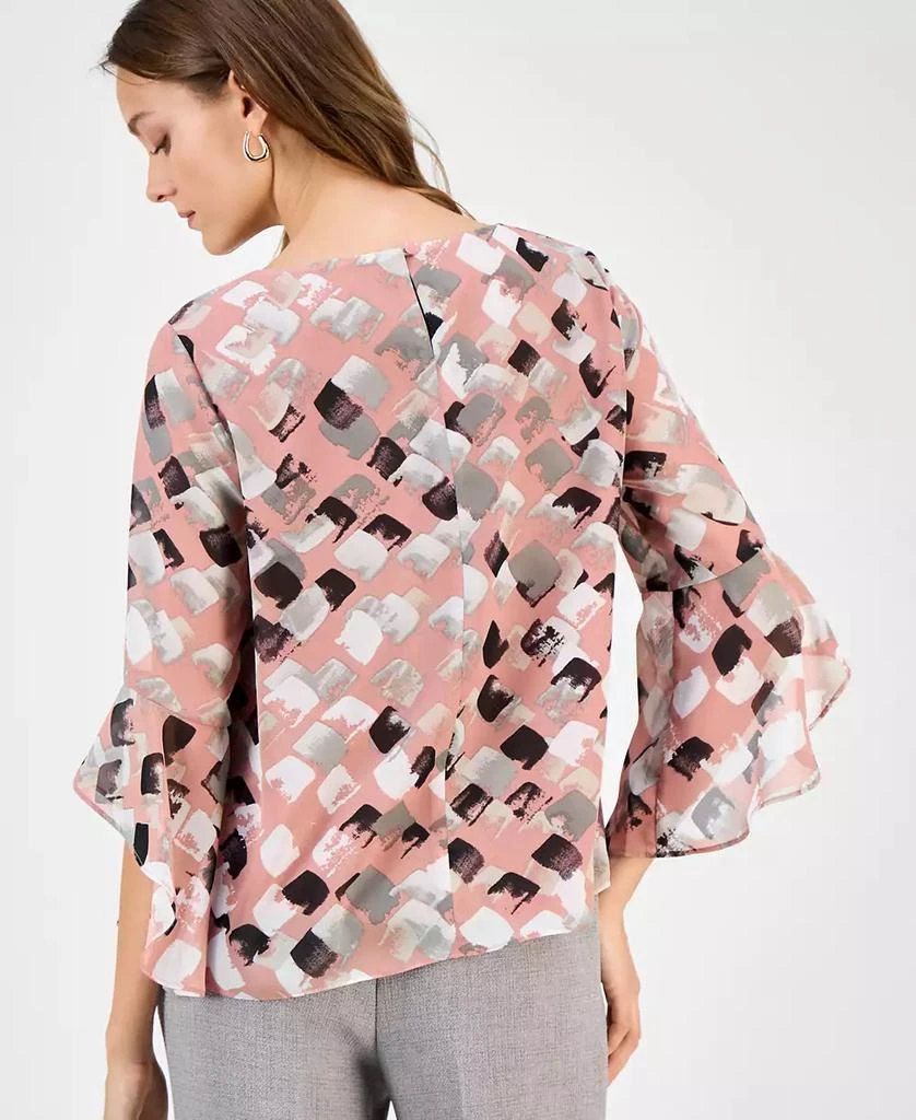 Kasper Women's Printed Bell-Sleeve Blouse, Regular & Petite 4