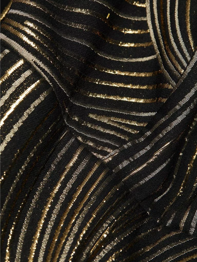 Amsale Metallic Jacquard Midi-Dress 7