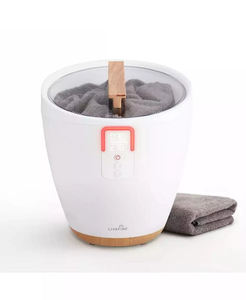 Livefine Towel Warmer, Small Bucket Style Towel Heater with LED Display, Adjustable Timer, 
More!
