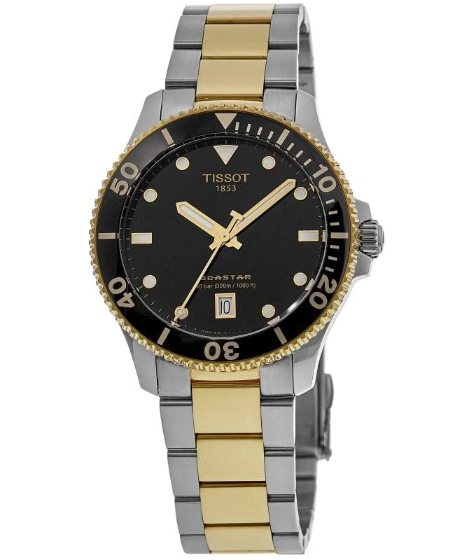 Tissot Seastar 1000 Quartz Black Dial Two-Tone Steel Men's Watch T120.410.22.051.00 WatchMaxx