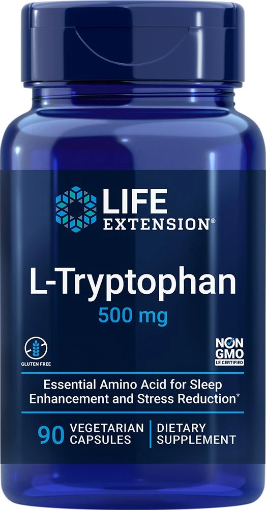 Life Extension Life Extension L-Tryptophan, 90 - 500 mg (500 mg, 90 capsules, Vegetarian) 1