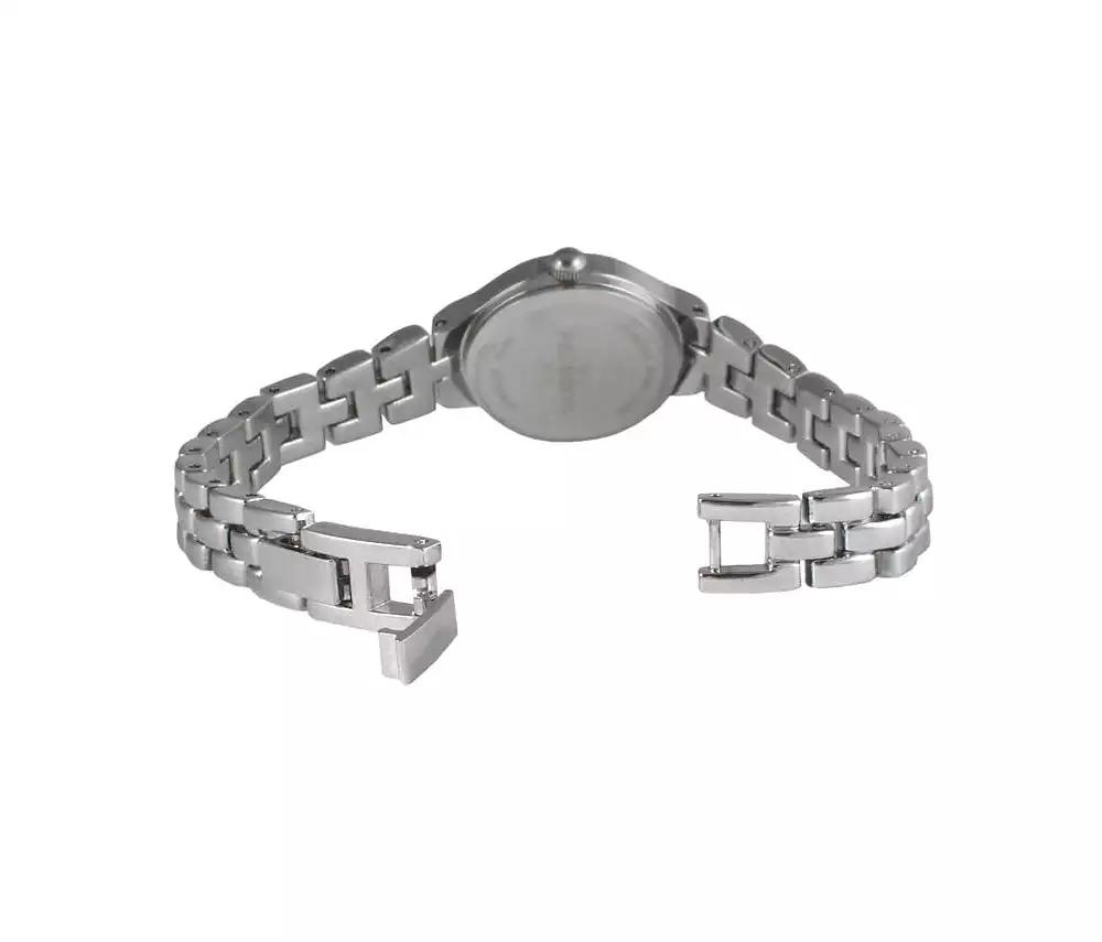 Peugeot Women 22mm Round Silver Self-Adjust Link Bracelet Watch