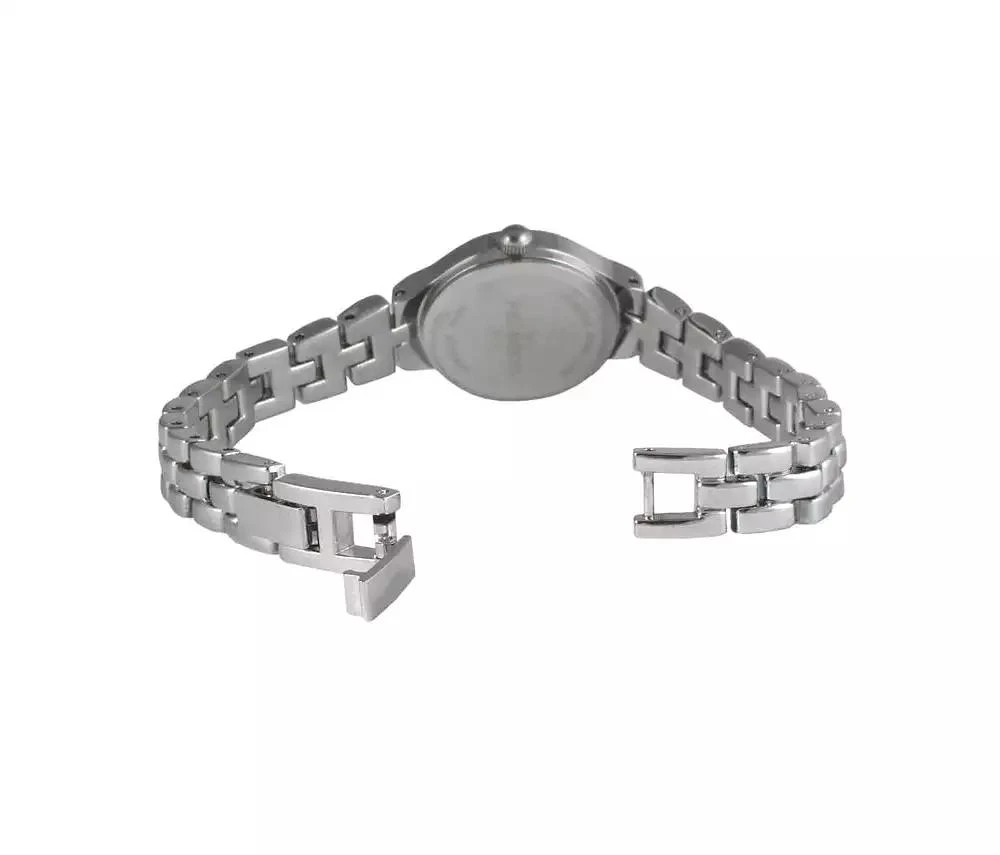 Peugeot Women 22mm Round Silver Self-Adjust Link Bracelet Watch 2